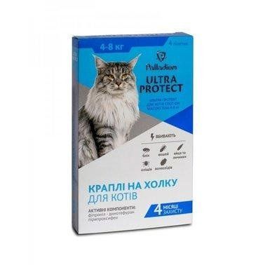 Краплі на холку Palladium Ultra Protect від паразитів для кішок вагою від 4 до 8 кг 1 мл (1шт.) 1008448 фото