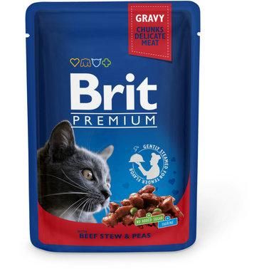 Вологий корм для кішок рагу з яловичини з горошком Brit premium Pouches with beef stew and peas 100 г 2007621 фото