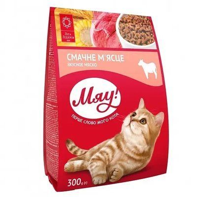 Сухой корм для кошек Мяу с мясом 300 г 2017615 фото