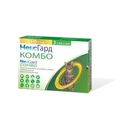 Краплі Boehringer Ingelheim НексГард Комбо проти паразитів для котів вагою 2.5-7.5 кг, L, ціна за 1 шприц 2013241 фото