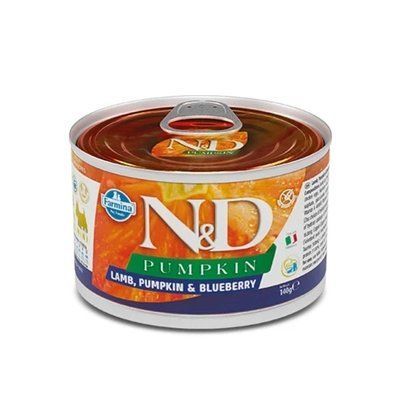 Вологий корм Farmina N&D Grain Pumpkin Lamb Adult Mini для собак дрібних порід, гарбуз/ягня/чорниця, 140 г 2011947 фото