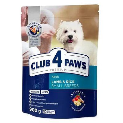 Сухой корм для собак малых пород Club 4 Paws Premium, ягненок и рис, 0,9 кг 2001231 фото
