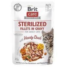 Корм влажный для стерилизованных кошек Brit Care Cat Sterilized филе в соусе с уткой 85 г. 2016395 фото