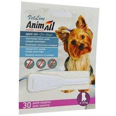 Краплі на загривку AnimAll VetLine spot-on для собак 2 мл від 4 до10 кг 2005960 фото