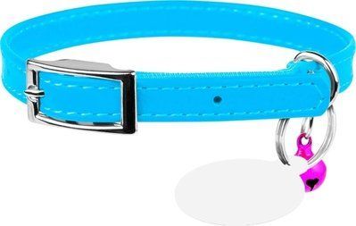 Нашийник для котів Collar WAUDOG Glamour з QR паспортом, без прикрас, Ширина 9 мм, Довжина 22-30 см Блакитний 2015386 фото
