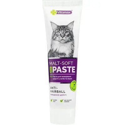 Паста Vitomax Eco Malt Soft для вывода шерсти кошек и кошек 100 г 2011344 фото