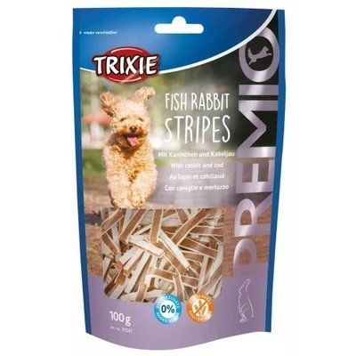 Ласощі Trixie Fish Rabbit Stripes для собак, кролик та тріска, 100 г. 2003266 фото