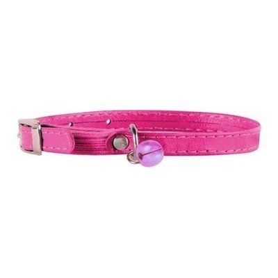 Нашийник Waudog Glamour без прикрас, з гумкою, для котів, ширина 22-30 см, 9 мм, Рожевий 2007309 фото