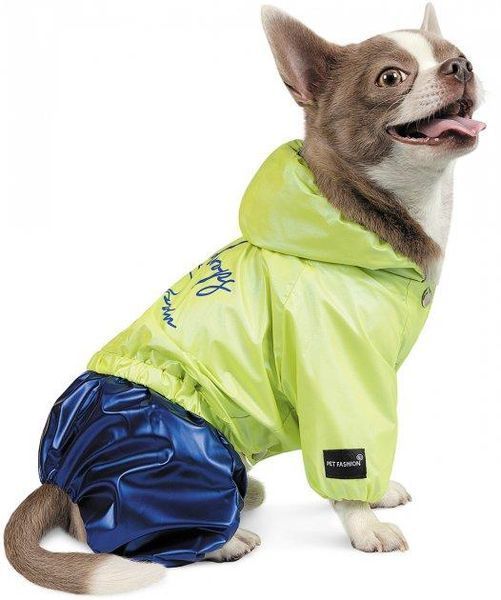 Дощовик для собак Pet Fashion PULSE XХS Синій з зеленим 2006517 фото