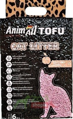 Наповнювач для котячого туалету AnimAll TOFU персик 2,6 кг / 6 л. 2001776 фото