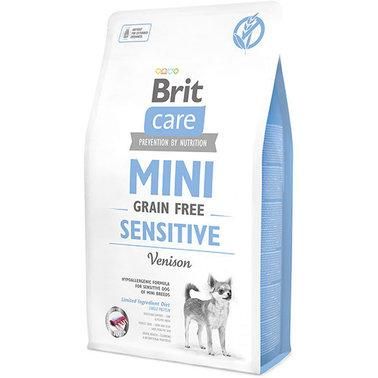 Сухой корм для собак мини пород с чувствительным пищеварением Brit Care Sensitive Grain Free с олениной 2кг. 2007100 фото