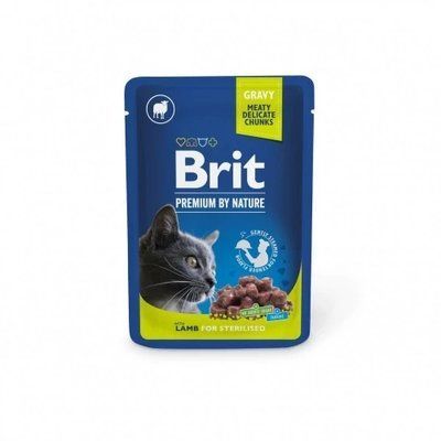 Влажный корм Brit Premium Lamb for Sterilised для стерилизованных кошек, ягненок 100 г. 2014775 фото