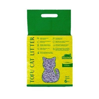 Соєвий наповнювач Хвостик Tofu Cat Litter Lavender для котячого туалету, з ароматом лаванди, 2.6 кг (6 л) 2013343 фото