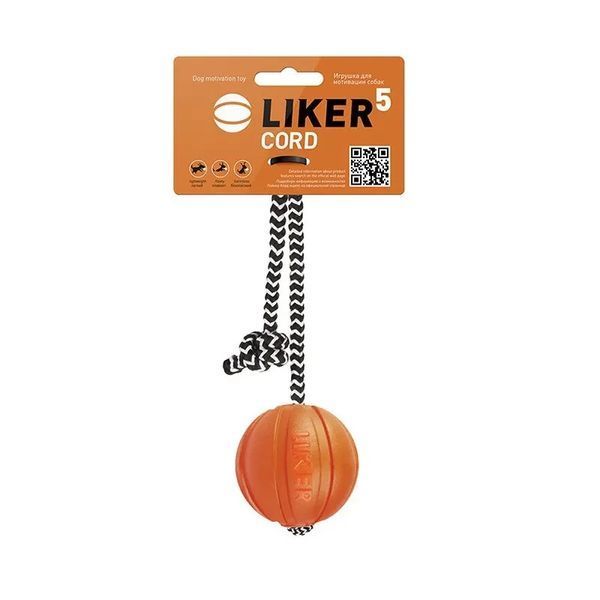 Іграшка для собак Collar М'яч зі шнуром &laquo;Liker Cord 5&raquo; спінений полімер 30 см, d = 5 см 2000520 фото