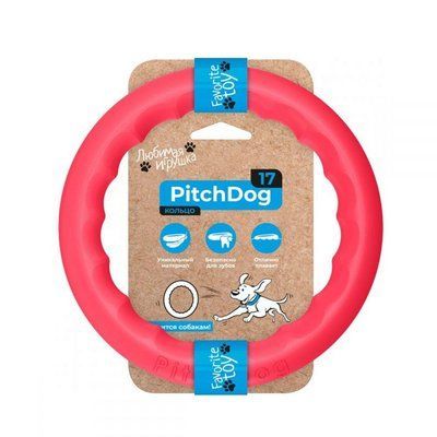 Кільце для апортування для собак PitchDog рожевий, діаметр 17 см. 2009335 фото