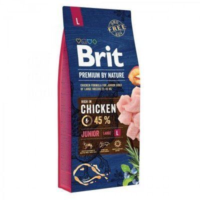 Сухий корм для цуценят та молодих собак великих порід Brit Premium Junior L 15 кг. 2004530 фото