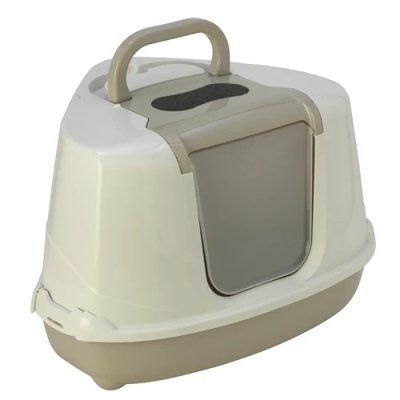 Закритий туалет Moderna Flip Cat для кішок, кутовий, сірий, 56 х 45 х 39 см 2014454 фото