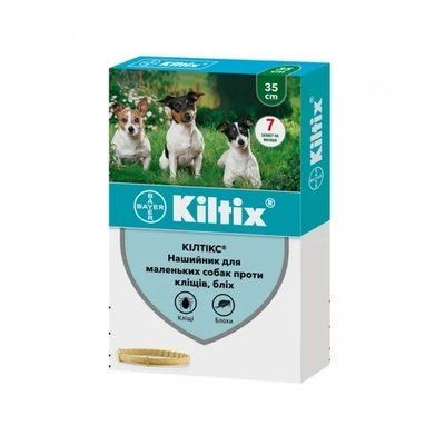 Нашийник від бліх та кліщів Bayer/Elanco Kiltix для маленьких собак 35 см 1008570 фото