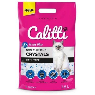 Силікагелевий наповнювач Calitti Crystals для котячого туалету, гірська свіжість, 3.8 л 2012197 фото