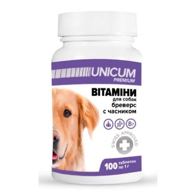 Вітаміни для собак Unicum Premium Бреверс з часником 100 таблеток 100 г 2002776 фото