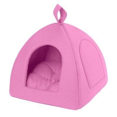 Лежак піраміда рожевий Collar Teremok для собак та котів розмір XXS - 35&times;35&times;35 см 2012805 фото