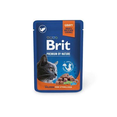 Влажный корм для стерилизованных кошек Brit Premium Cat лосось, 100 г. 2014740 фото