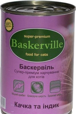 Вологий корм для котів Baskerville Качка і індик 400 г 2007051 фото