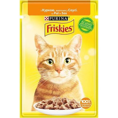 Влажный корм для кошек Friskies с курицей в соусе 85 г. 439 фото