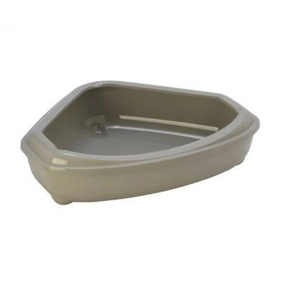 Туалет Moderna для кішок, кутовий з бортиком, сірий, 55 х 45 х 14 см 2010651 фото