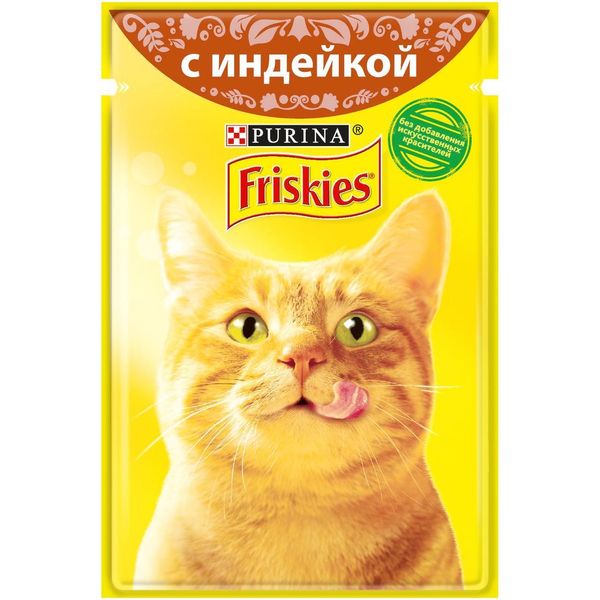 Влажный корм для кошек Purina Friskies в подливе с индейкой 85 г. 441 фото