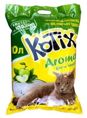 Силикагелевый наполнитель для кошачьего туалета Kotix Aroma с ароматом яблока 10 л. 1008517 фото