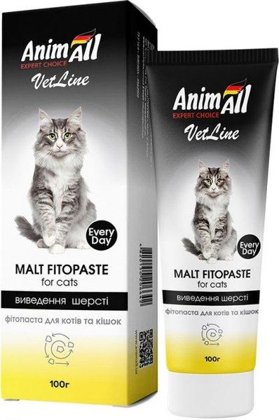 Фітопасти AnimAll VetLine для виведення шерсті для котів 100 г 2006318 фото