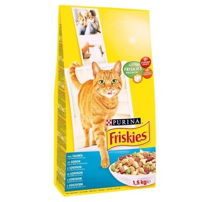 Сухий корм для домашніх кішок Friskies з лососем і овочами 1.5 кг. 1003477 фото