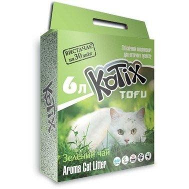 Наповнювач для котячого туалету Kotix Tofu Green Tea Соєвий комкуючий 2.55 кг (6 л). 2008738 фото