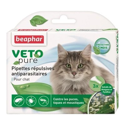 Краплі Beaphar Veto Pure Spot on Cat від бліх, кліщів та комарів для котів, біо натуральні, ціна за 1 піпетку 2005182 фото