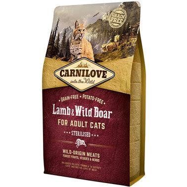 Сухой корм для взрослых стерилизованных кошек Carnilove Lamb & Wild Boar Sterilised 2 кг 2009128 фото