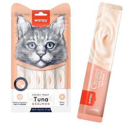 Жидкое лакомство для котов Wanpy Creamy Lickable Treats Tuna & Salmon ВАНПИ ТУНЕЦ С ЛОСОСЕМ 14г. - 1шт. 2014771 фото
