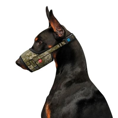Нейлоновий намордник для собак, WAUDOG NYLON, малюнок "Мілітарі", пластиковий фастекс. S, обхват морди 14-20 см 2012795 фото
