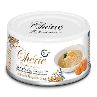 Консервы Cherie Urinary Care для кошек, кусочки курицы и тыквы в соусе, 80 г. 2012412 фото