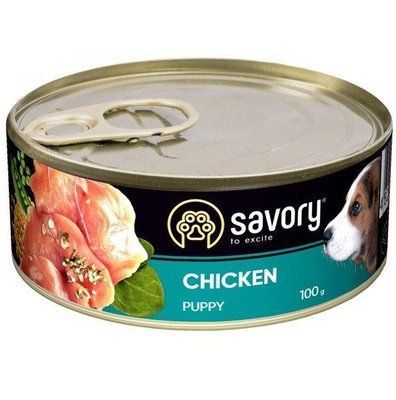 Вологий корм для цуценят Savory з куркою 100г 2012809 фото