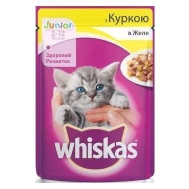 Влажный корм для котят Whiskas с курицей в желе 100г. 1006223 фото