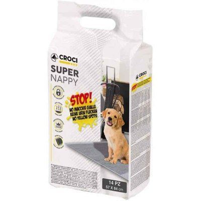 Пелюшки для собак Croci Super Nappy для собак з активованим вугіллям, 84 * 57, 14 шт. / Уп. Італія 2001335 фото