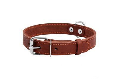 Ошейник для собак кожаный CoLLaR 35 мм, 48-63 см, коричневый 2001493 фото