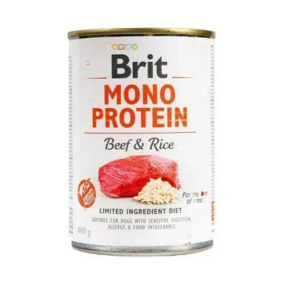 Вологий корм для собак Brit Care Mono Protein 400 г - яловичина та рис 2013872 фото