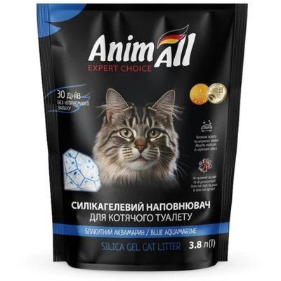 Силикагелевый наполнитель AnimAll Кристаллы аквамарина, для кошек, 3.8 л (1.6 кг) 2016301 фото